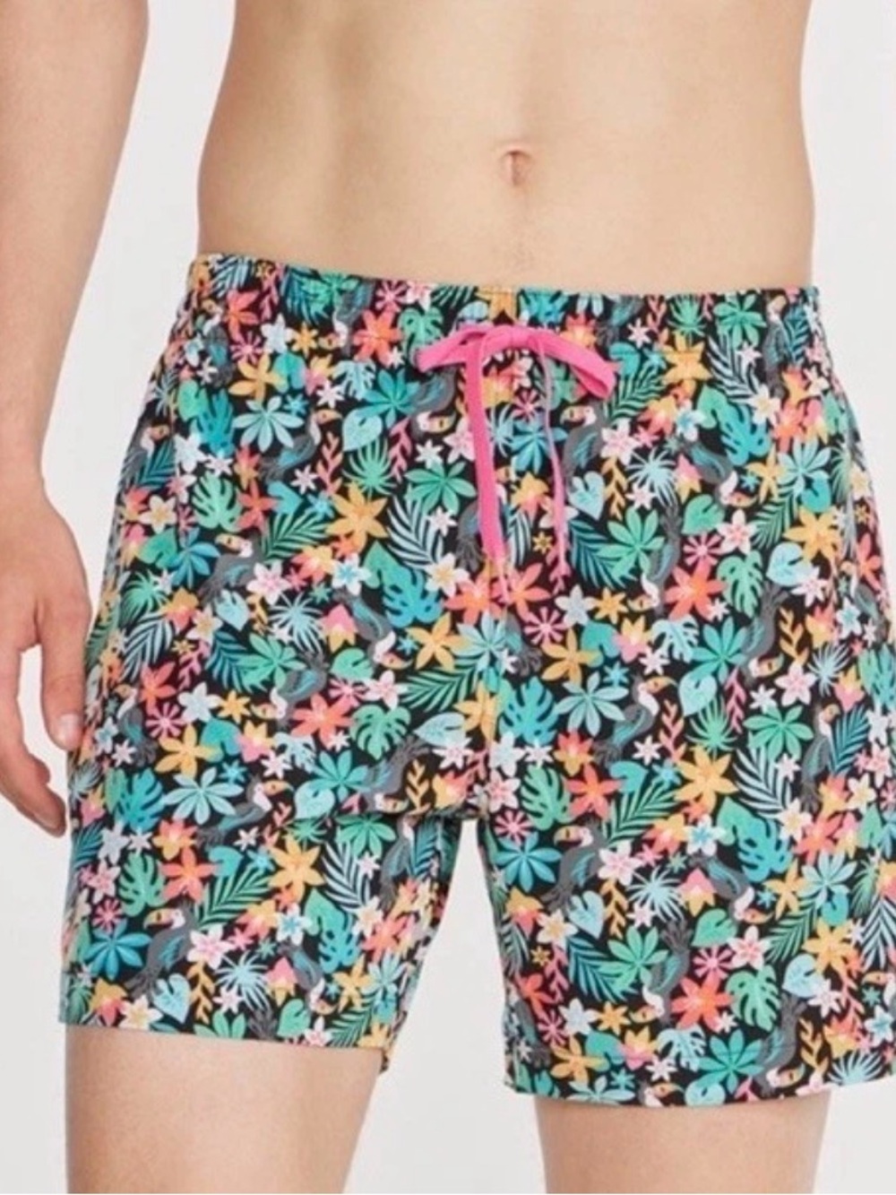 CHUBBIES The Bloomerangs Swim Trunks Shorts Summer Medium Black Floral Lined